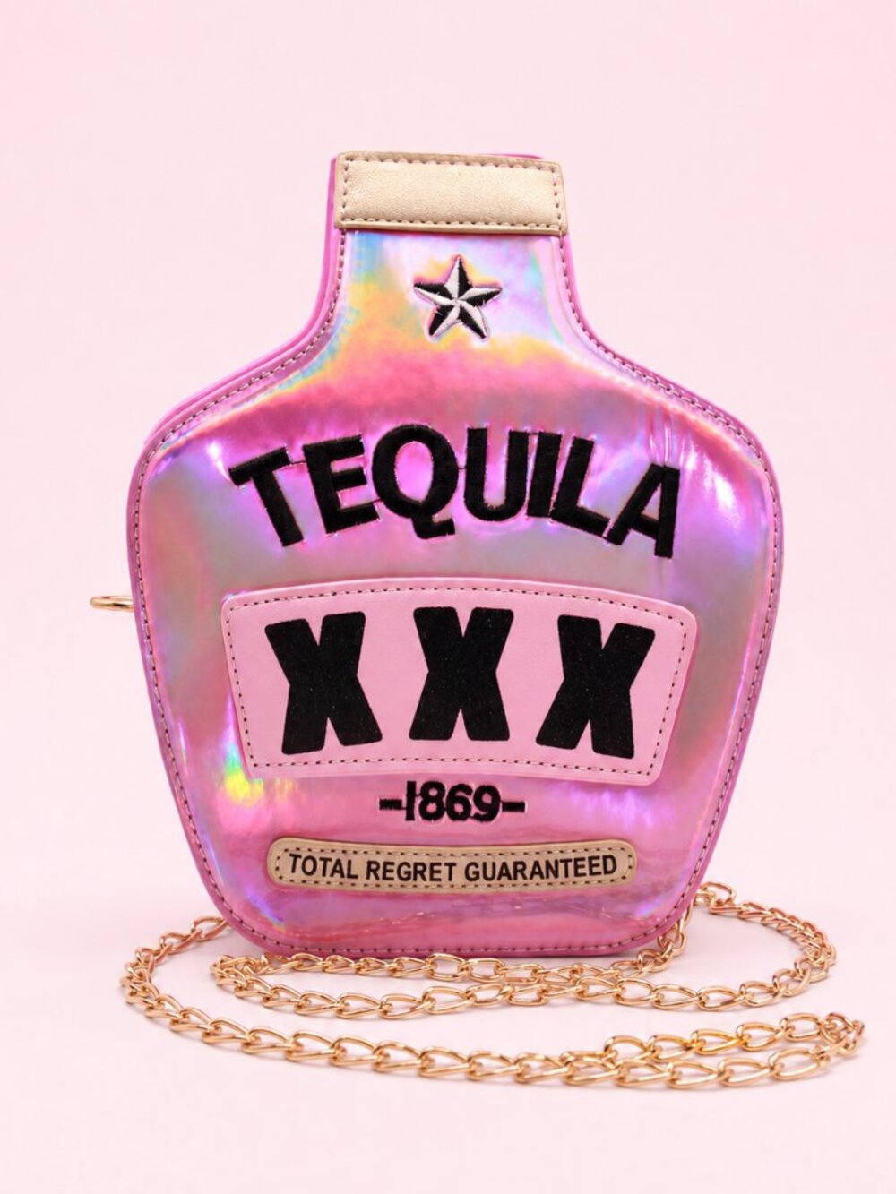 Holographic Tequila Bottle Crossbody